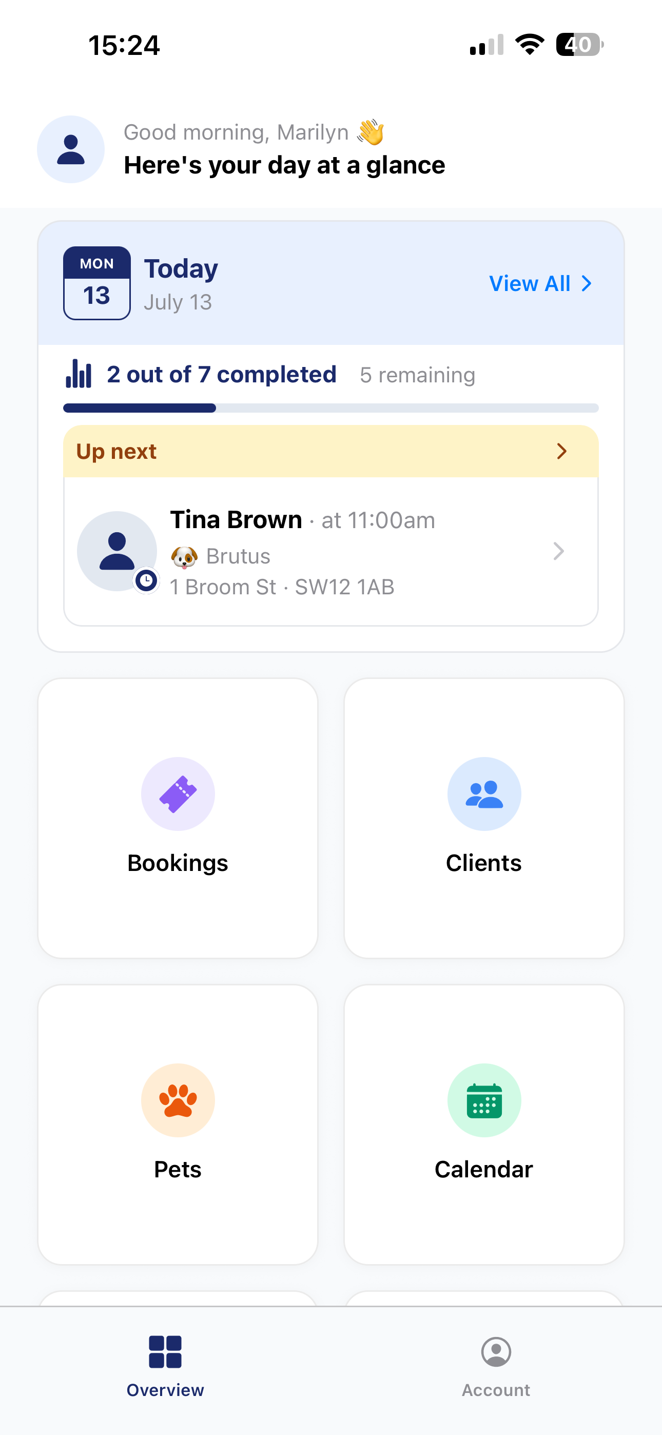 NarpsUK app overview screen