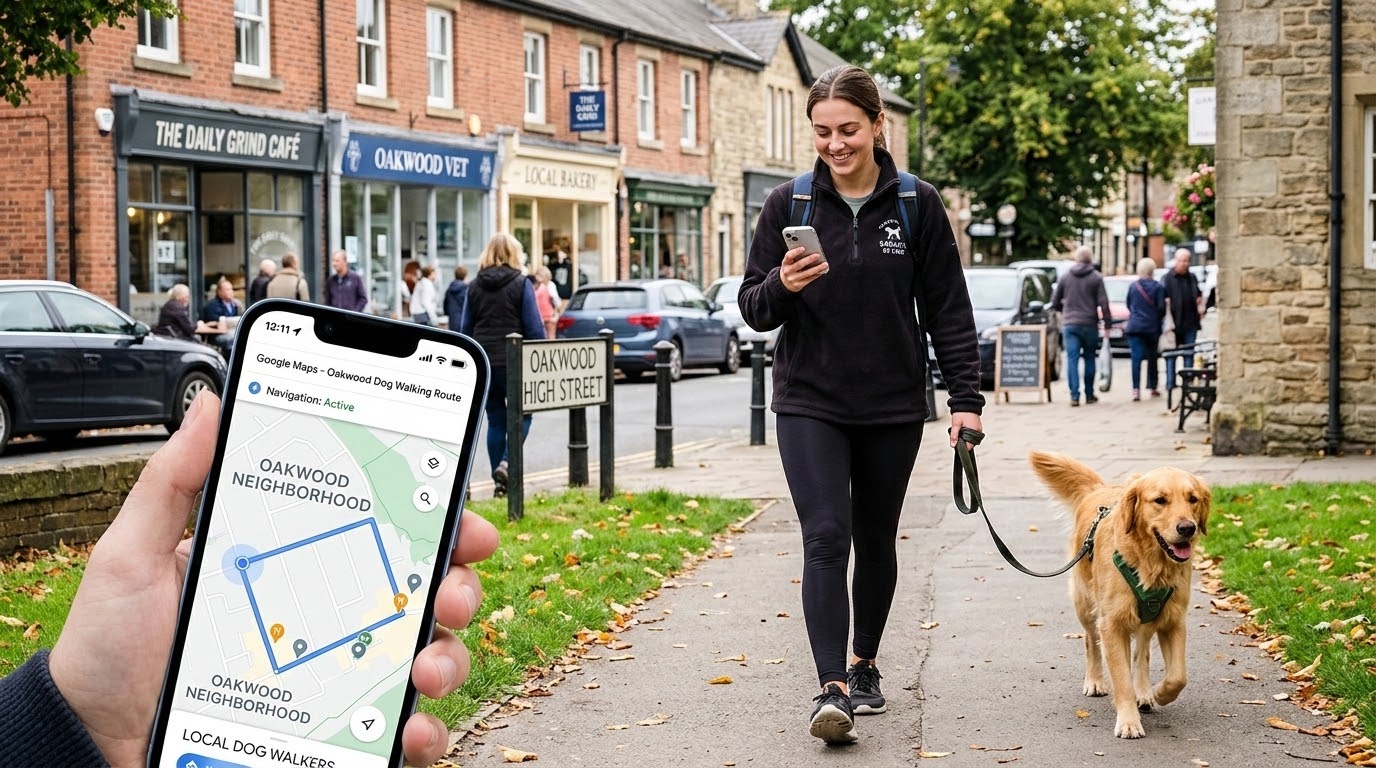 dog walking business UK using Google Maps for local SEO